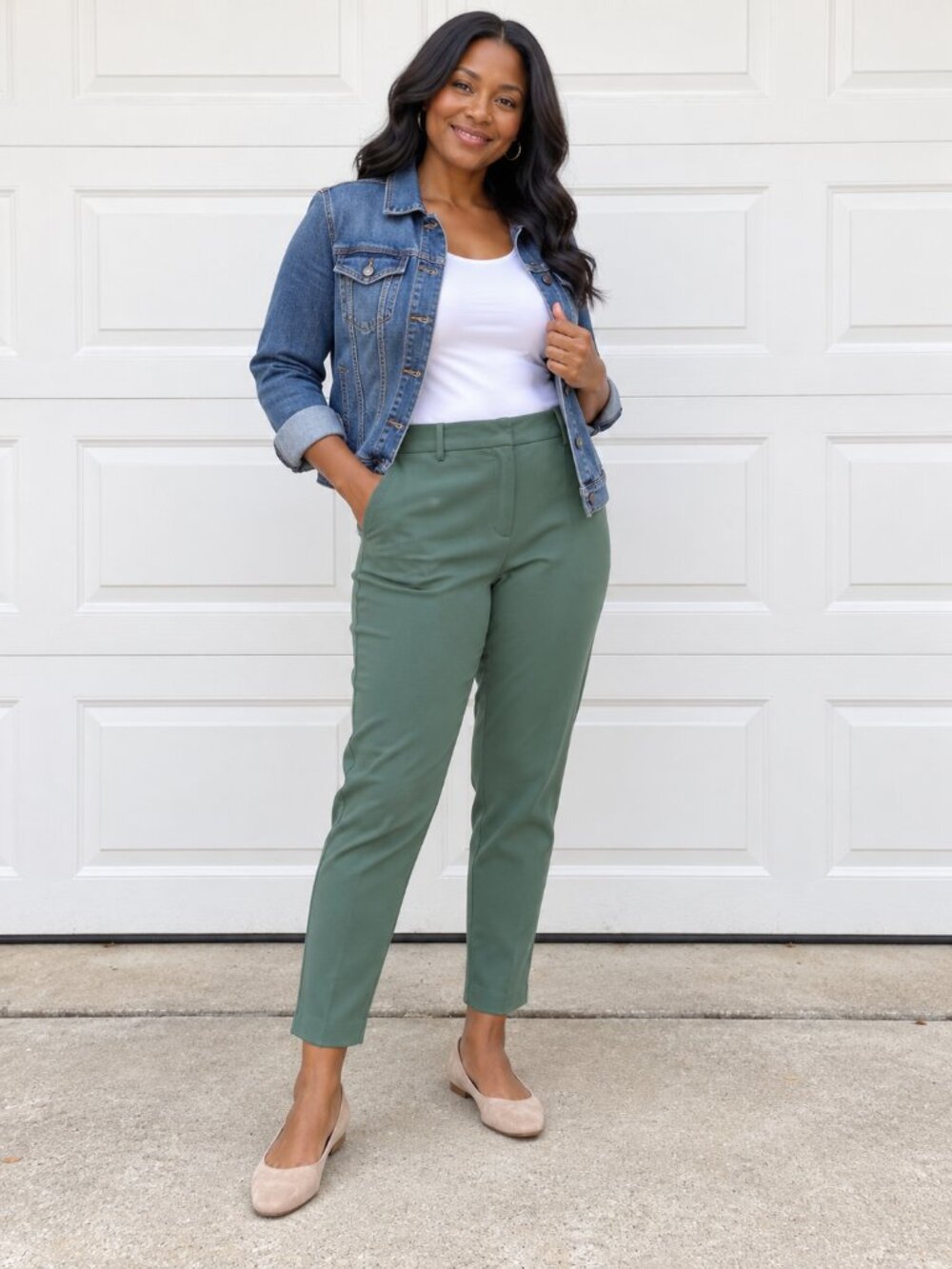 Liz Claiborne Emma Sage Green Ankle Pants Size 14